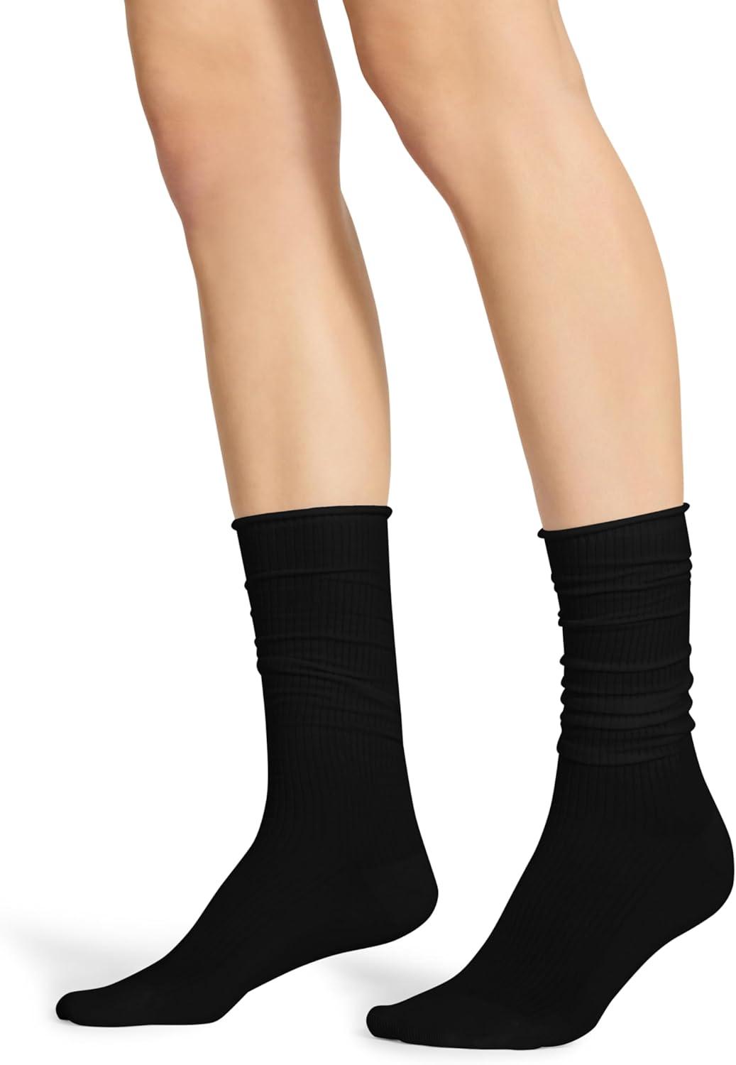 imageSteve Madden Womens 2Pk Rib Slouch Sock BlackWhite 911