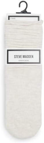 imageSteve Madden Womens 2Pk Rib Slouch Sock Oatmeal Heather 911