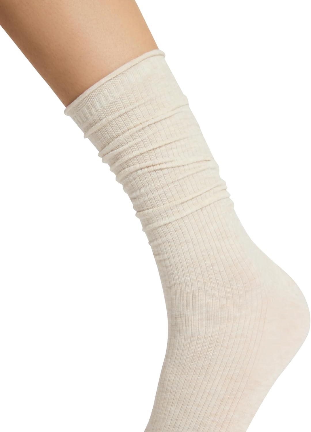 imageSteve Madden Womens 2Pk Rib Slouch Sock Oatmeal Heather 911