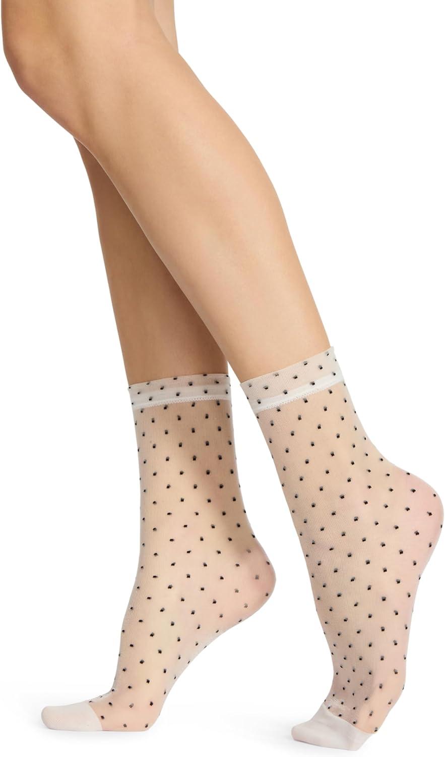 imageSteve Madden Womens 2Pk Ruffle Ditsy Dot Shortie Crew WhiteBlack 911