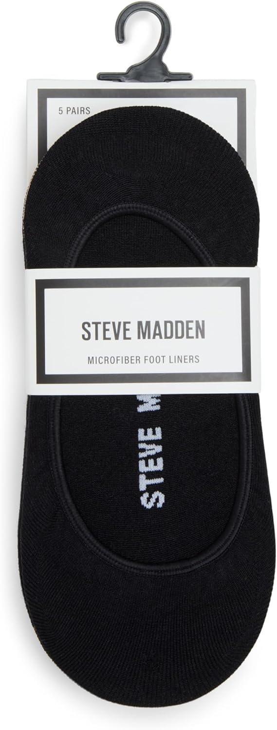 imageSteve Madden Womens 5PK Solid Microfiber Sneaker LinersBlack  Nude