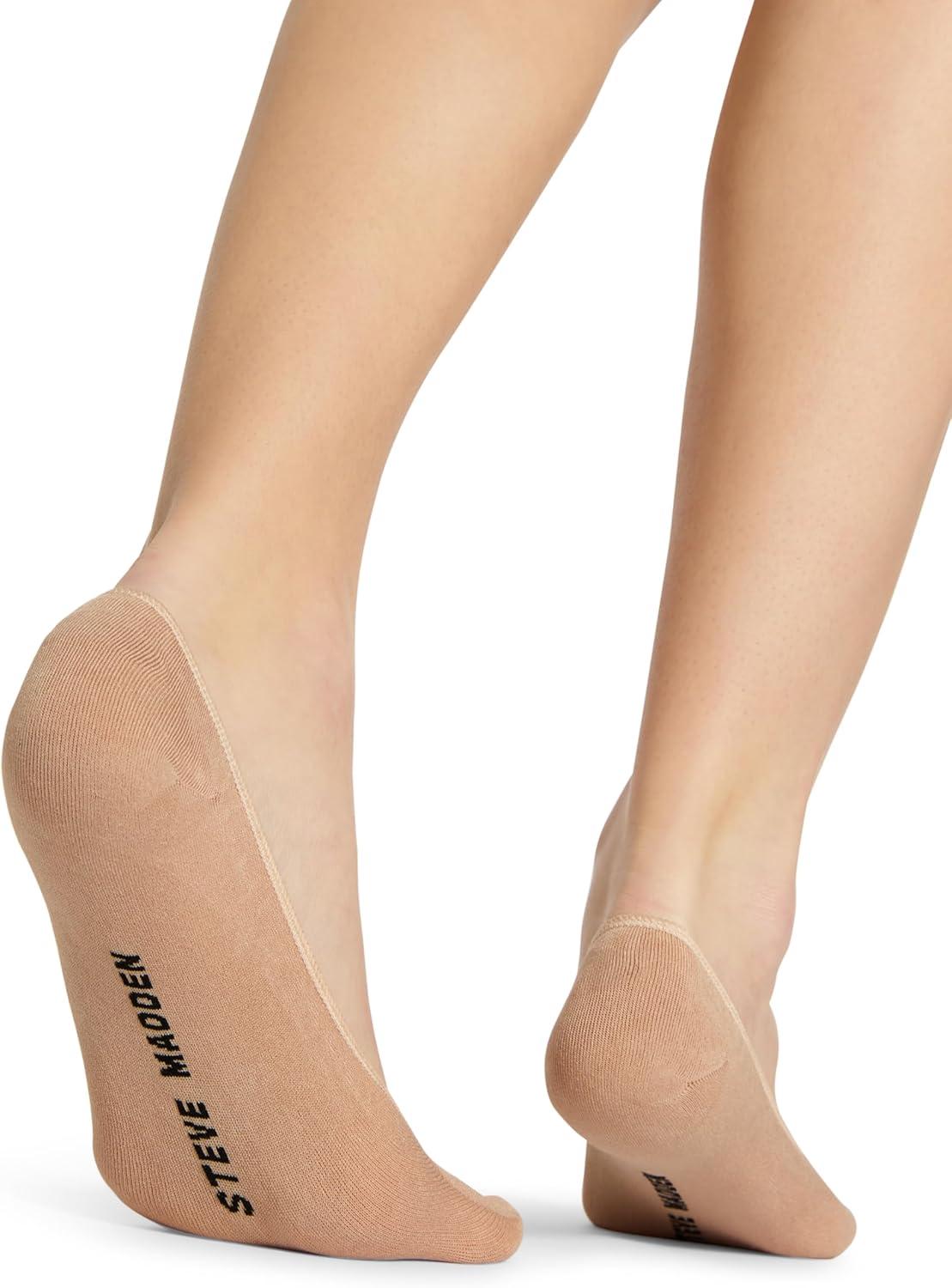 imageSteve Madden Womens 5PK Solid Microfiber Sneaker LinersBlack  Nude