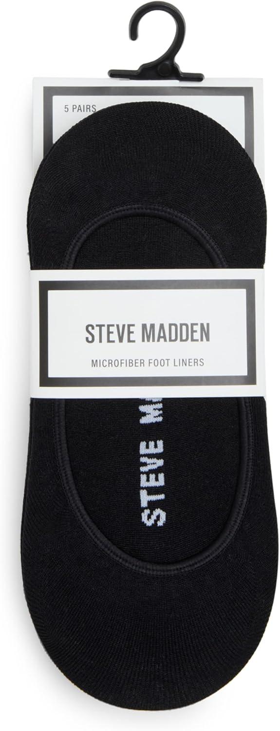 imageSteve Madden Womens 5PK Solid Microfiber Sneaker LinersBlack