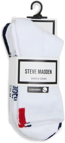 imageSteve Madden Womens 5Pk Stripe Back Hit Shortie Crew Hc White Multi 911