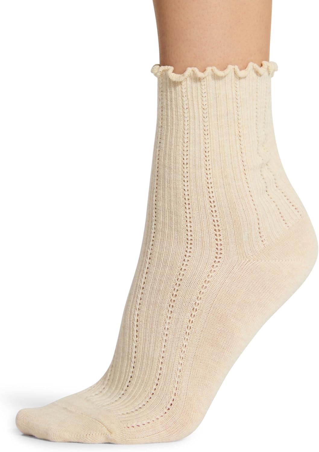 imageSteve Madden womens 3pk Chainstitch Rib Shortie CrewOatmeal Heather