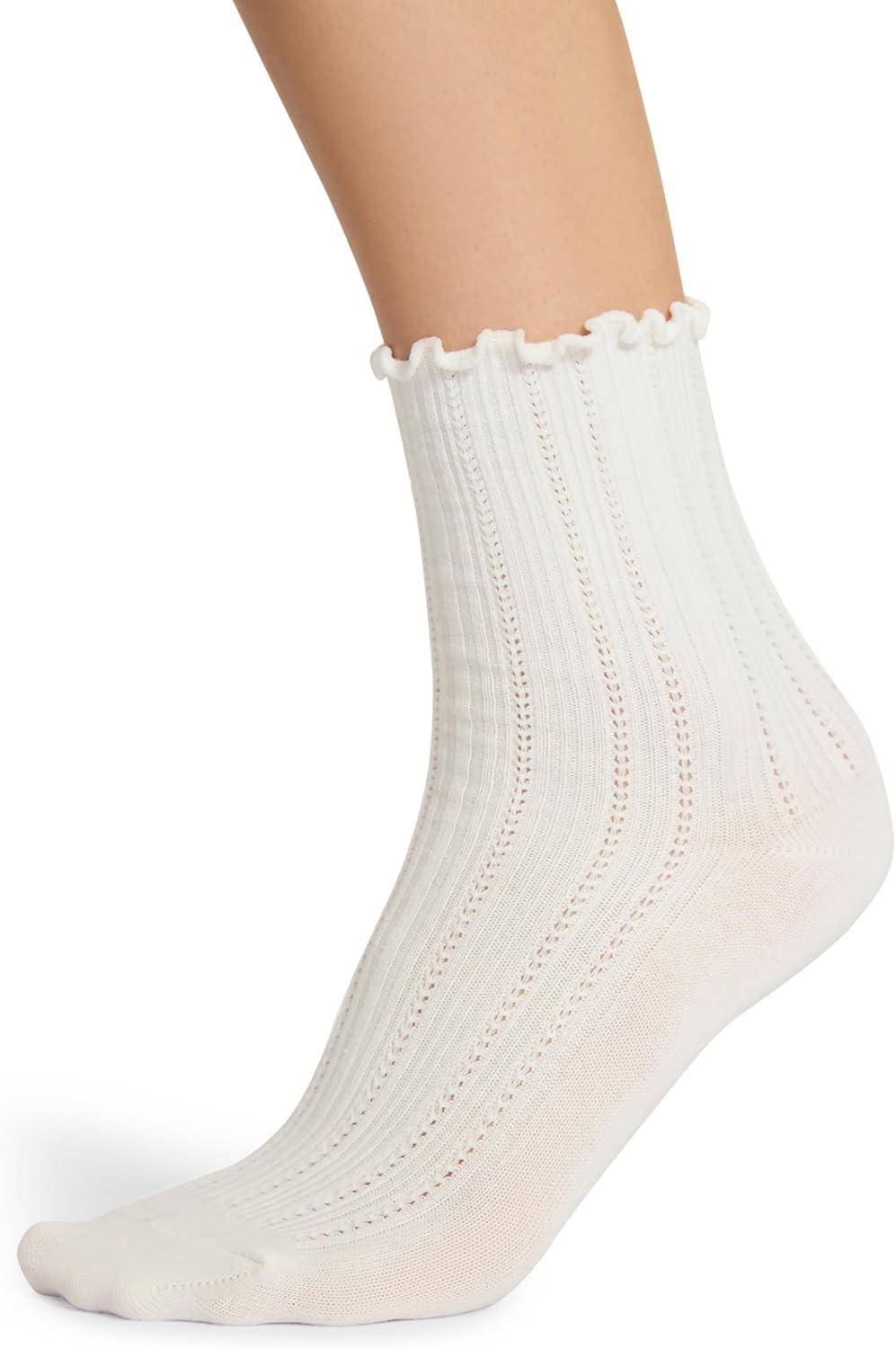 imageSteve Madden womens 3pk Chainstitch Rib Shortie CrewWhite