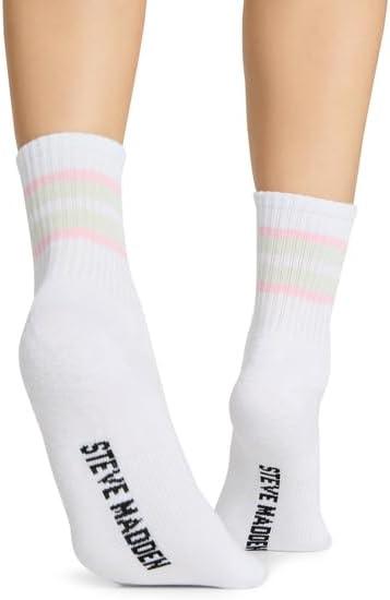 imageSteve Madden womens 5pk Plced Stripe Shortie Crew HcWhite Multi