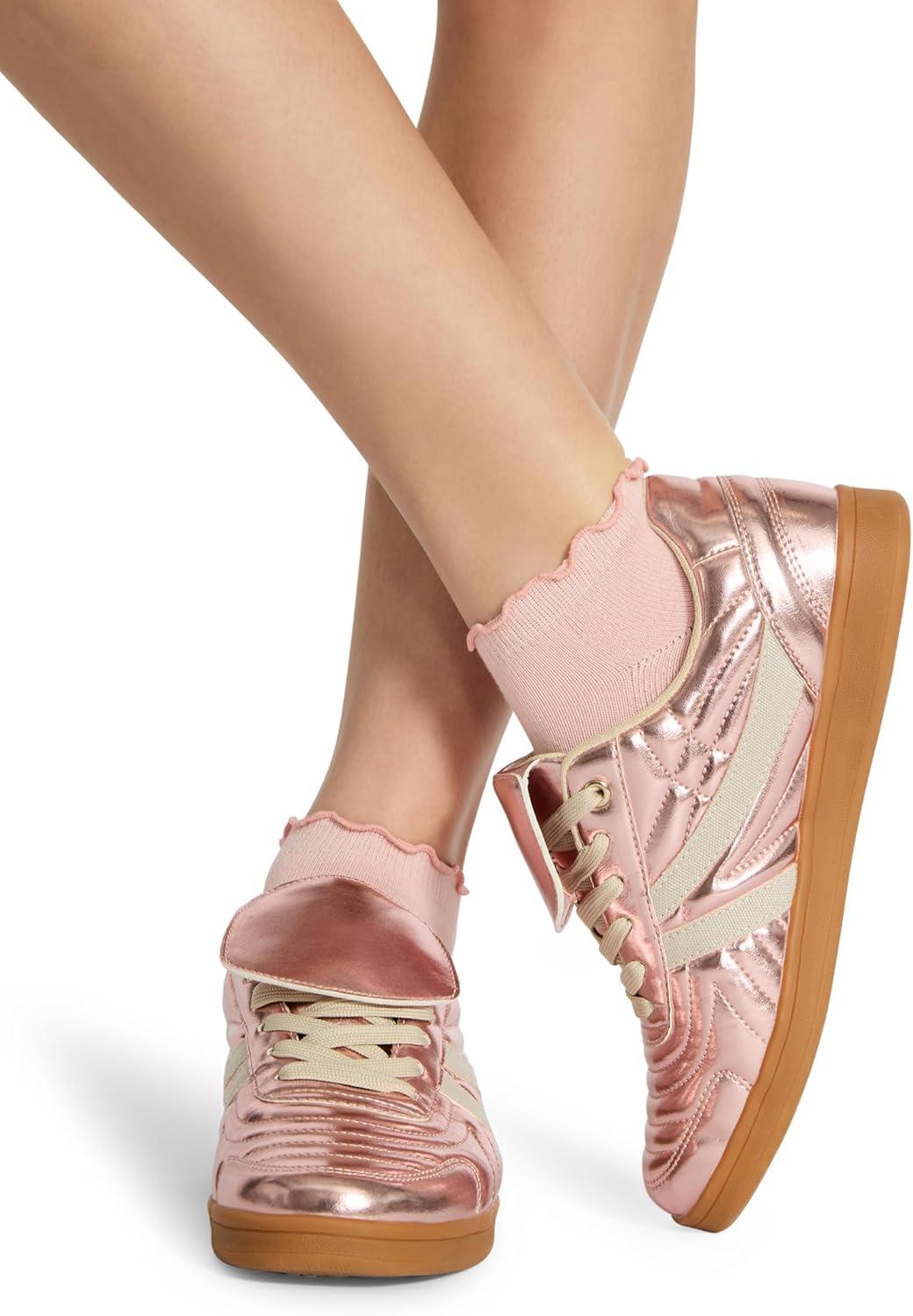 imageSteve Madden womens 5pk Ruffle Cuff Solid Low Cut HcBlush Multi