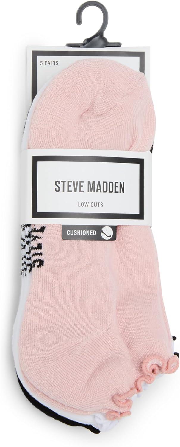 imageSteve Madden womens 5pk Ruffle Cuff Solid Low Cut HcBlush Multi