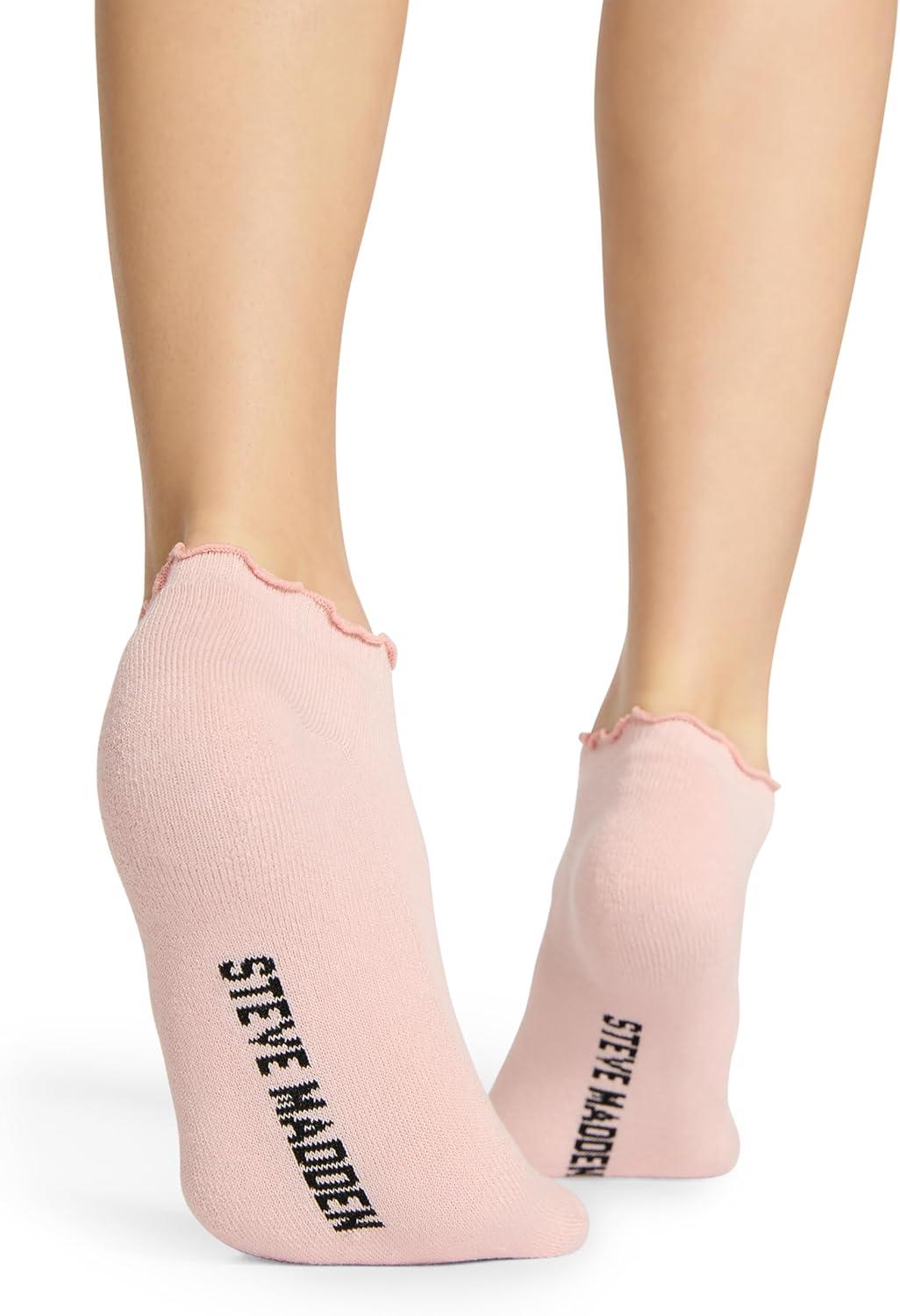 imageSteve Madden womens 5pk Ruffle Cuff Solid Low Cut HcBlush Multi