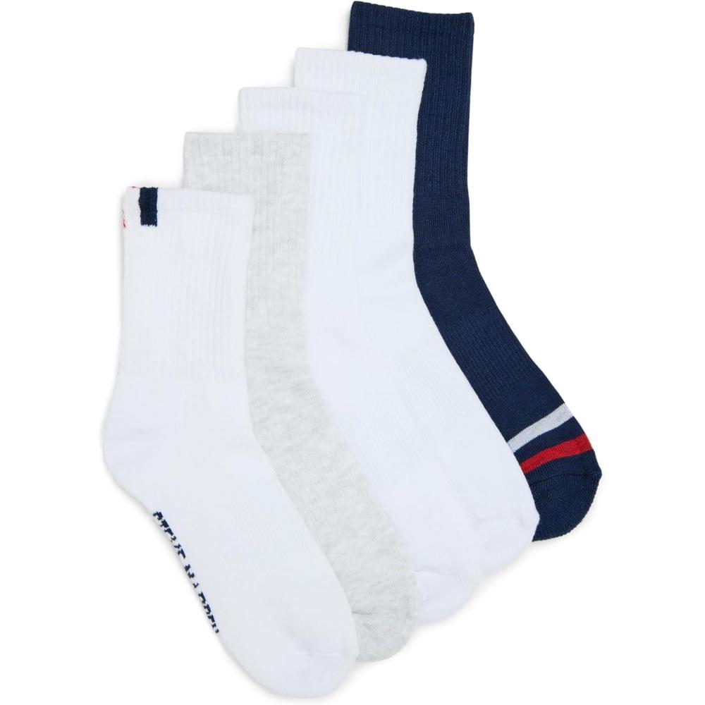 imageSteve Madden Womens 5Pk Stripe Back Hit Shortie Crew Hc White Multi 911