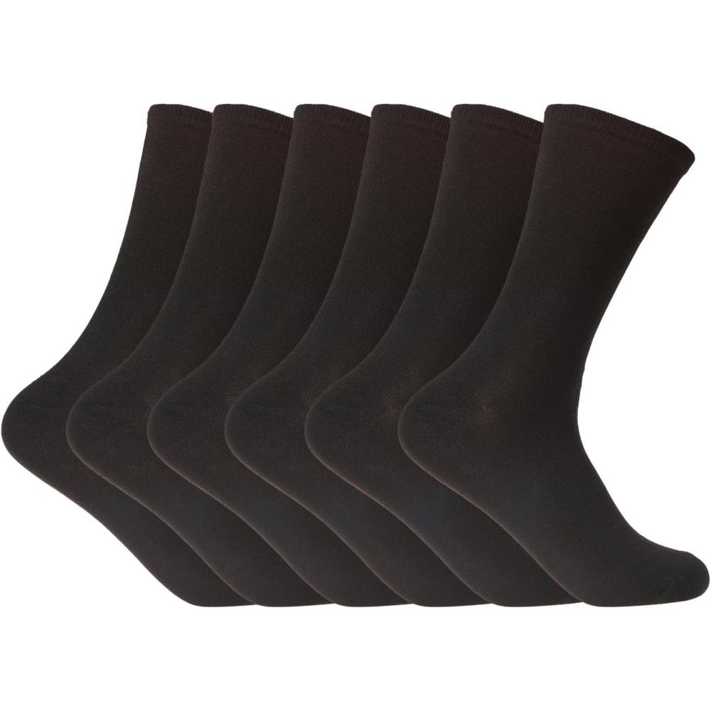imageSteve Madden Womens 6 Pairs Crew Socks Casual Athletic Thick Gym Boot Socks for WomenBlack