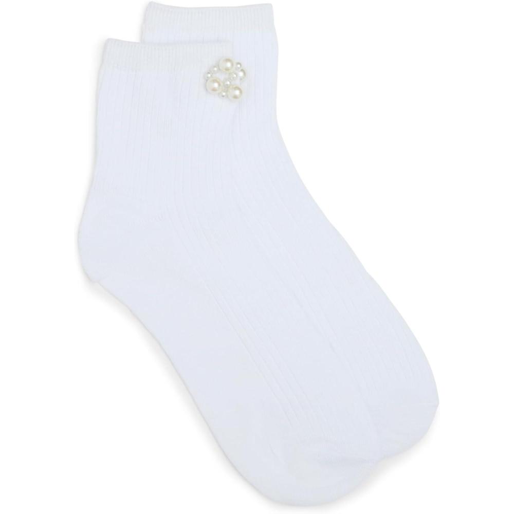 imageSteve Madden Womens Cluster Rib Ankle Socks 2PackWhite