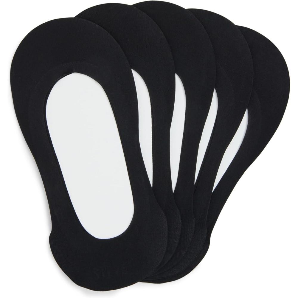 imageSteve Madden Womens Laser Cut Liner Socks 5PackBlack