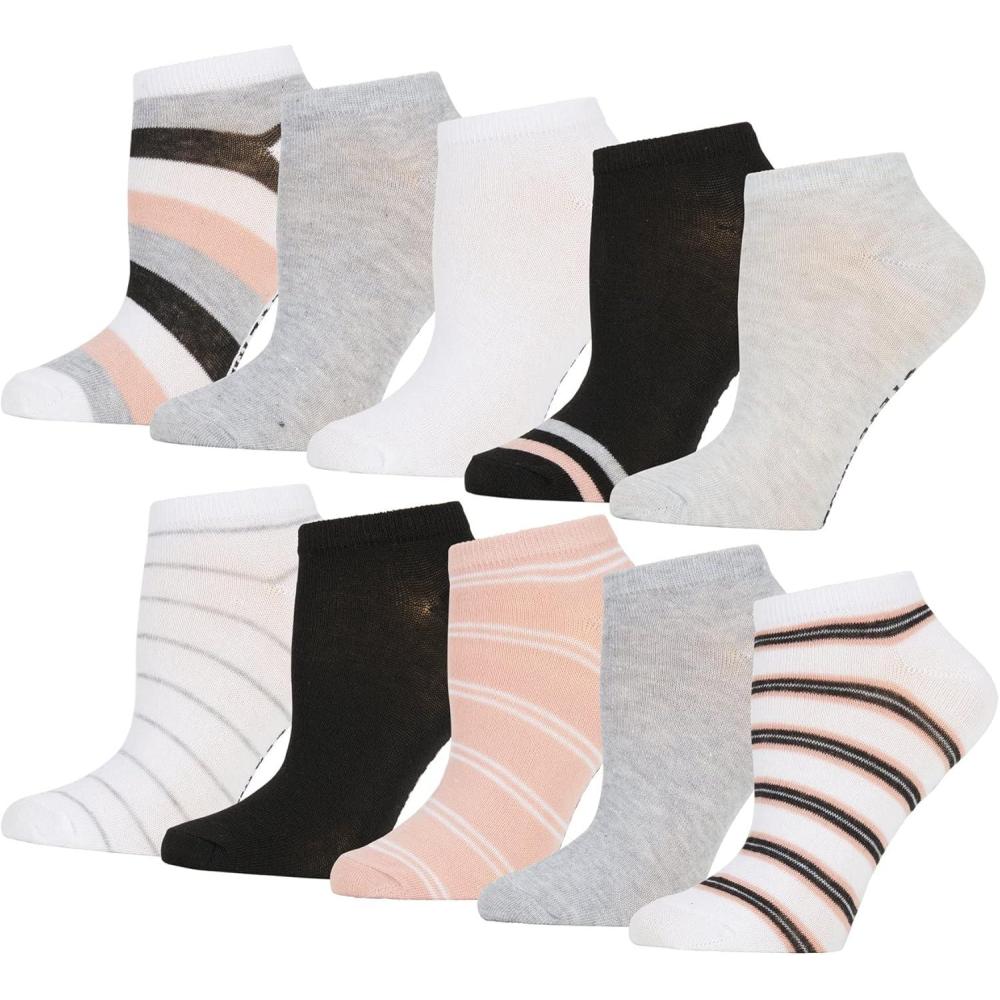 imageSteve Madden Womens Low Cut Socks 10 Pairs  Athletic Comfy Breathable Sports Socks with Fun Patterns White Multi 2