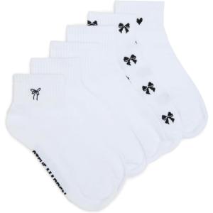 imageSTEVE MADDEN Womens 6Pk Bow Embroidery Athletic Quarter White 911