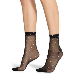 imageSteve Madden Womens 2Pk Ditsy Heart Tulle Crew BlackWhite 911