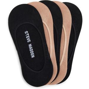 imageSteve Madden Womens 5PK Solid Microfiber Sneaker LinersBlack  Nude