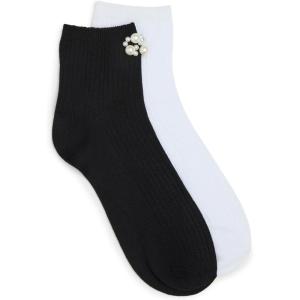 imageSteve Madden Womens Cluster Rib Ankle Socks 2PackBlack Multi