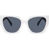 imageSTEVE MADDEN Womens Female Sunglasses Style Grae Cat Eye WhiteBlackSolid Smoke 54mm 20mmWhite Ivory Pearl
