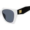 imageSTEVE MADDEN Womens Female Sunglasses Style Grae Cat Eye WhiteBlackSolid Smoke 54mm 20mmWhite Ivory Pearl