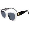 imageSTEVE MADDEN Womens Female Sunglasses Style Grae Cat Eye WhiteBlackSolid Smoke 54mm 20mmWhite Ivory Pearl