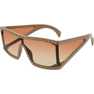 imageSteve Madden Womens Jagger SunglassesNudeGlitterBrown GradientGold Mirrored