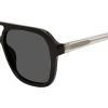 image:imageSteve Madden Womens Female Sunglasses Style Jace Rectangular BlackCrystal ClearSolid Smoke 56mm 19mm