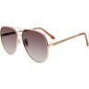 image:imageSteve Madden Womens Female Sunglasses Style Visage Aviator Shiny GoldGlitterSmoke Gradient 63mm 16mm