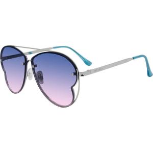image:imageSteve Madden womens Steve Madden Female Sunglasses Style Monet Pilot SunglassesShiny SilverBlue Gradient