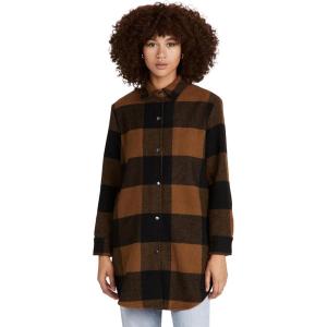 image:imageBB Dakota Womens Junior Eldridge Buffalo Plaid Coat Outerwear CognacCognac