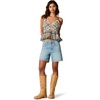 image:imageSteve Madden Womens Bryna Top in Embroidered PlaidBrown Plaid Mix