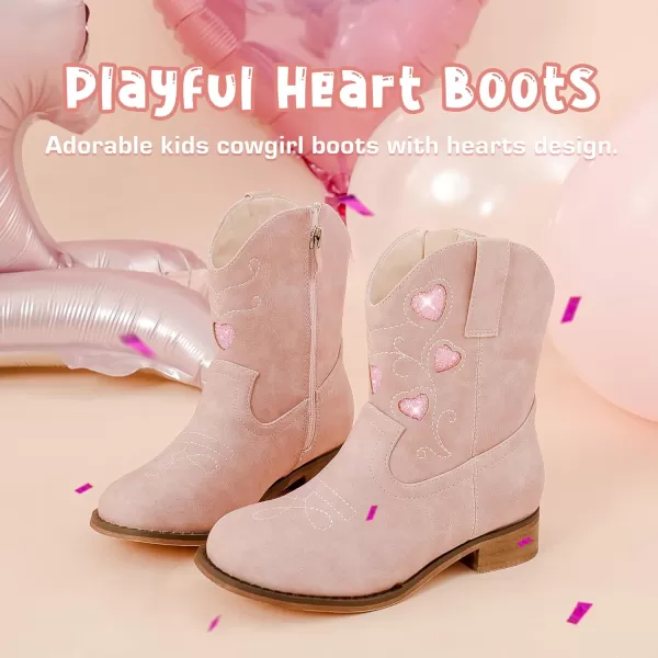 imageCowboy Boots for Kids Western Little Girl Cowgirl Boots Toddler Horse Riding Ankle Boots Birthday PartyPink