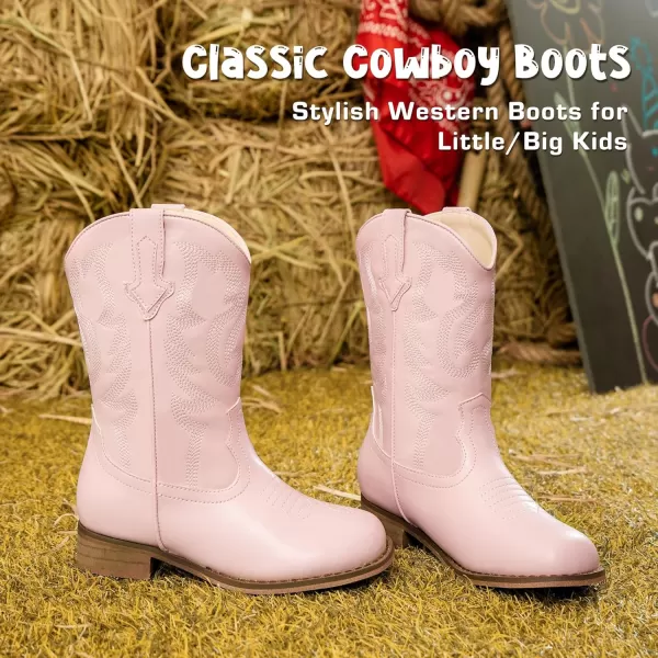 imageGirls Cowgirl Boots UnisexChild Mid Calf Glitter Toddler Cowboy Boot Little Big Kids Western Riding ShoesBlush