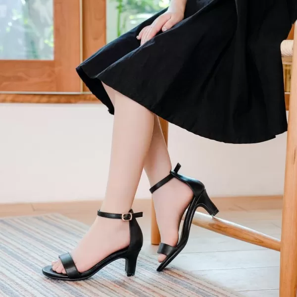 imageGirls Heel Sandals Open Toe Ankle Strap Flower Girl Dress Pump Sandals Wedding Party for Little Big KidPu Black