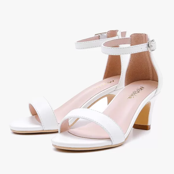 imageGirls Heel Sandals Open Toe Ankle Strap Flower Girl Dress Pump Sandals Wedding Party for Little Big KidPu White