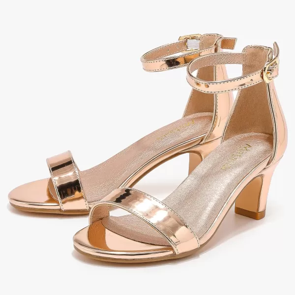 imageGirls Heel Sandals Open Toe Ankle Strap Flower Girl Dress Pump Sandals Wedding Party for Little Big KidR Gold