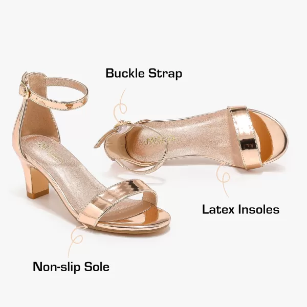 imageGirls Heel Sandals Open Toe Ankle Strap Flower Girl Dress Pump Sandals Wedding Party for Little Big KidR Gold