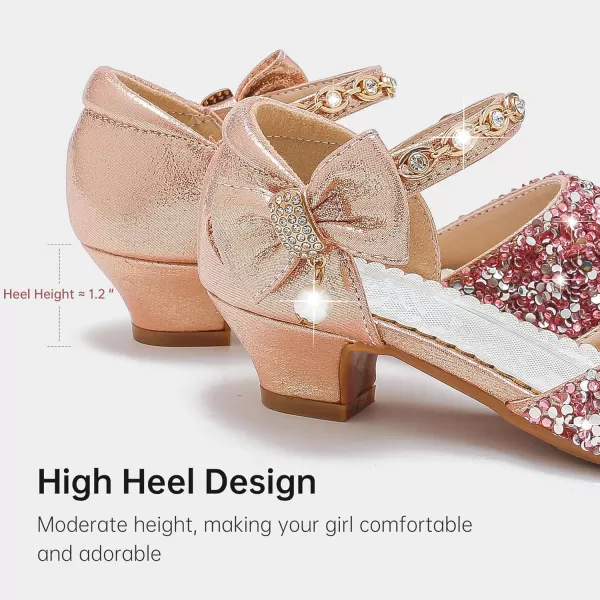 imageGirls Sandals Closed Toe Heels Wedding Party Girls Dress Shoes Toddler Little Big KidPink