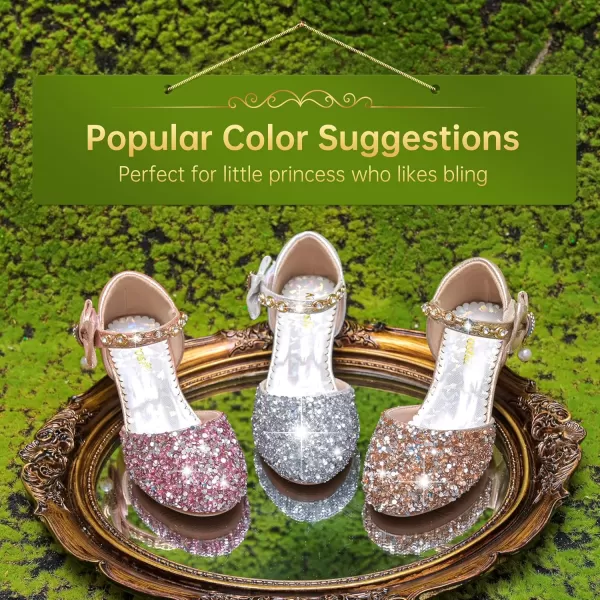 imageGirls Sandals Closed Toe Heels Wedding Party Girls Dress Shoes Toddler Little Big KidPink