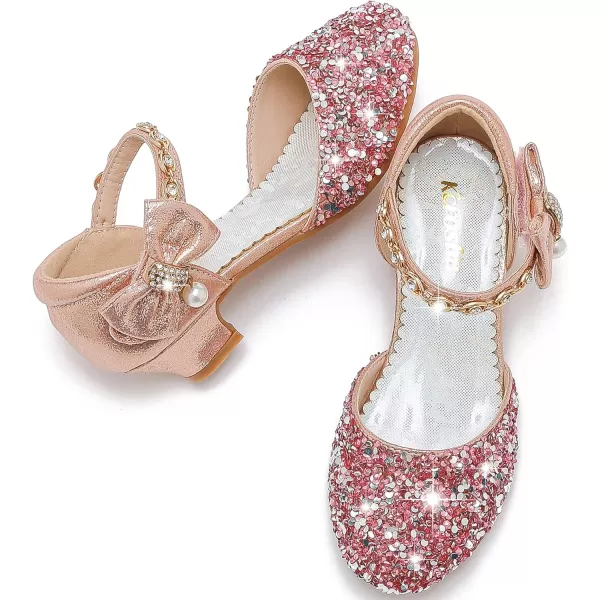 imageGirls Sandals Closed Toe Heels Wedding Party Girls Dress Shoes Toddler Little Big KidPink