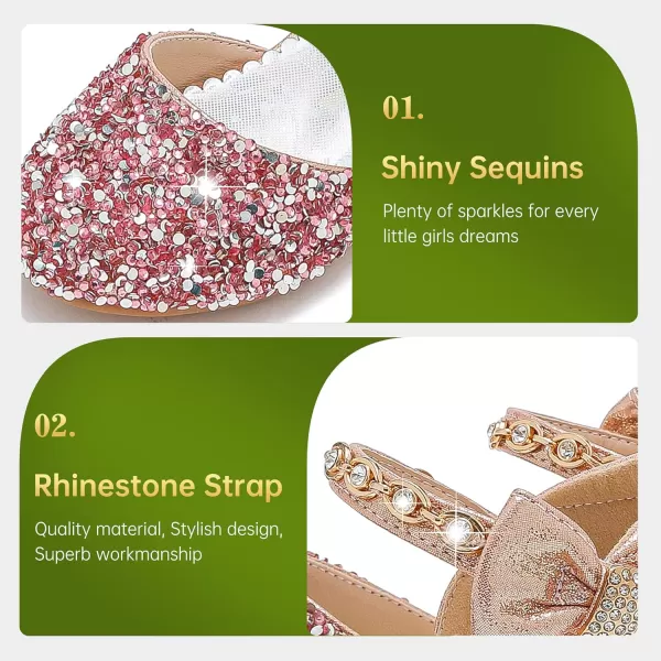 imageGirls Sandals Closed Toe Heels Wedding Party Girls Dress Shoes Toddler Little Big KidPink