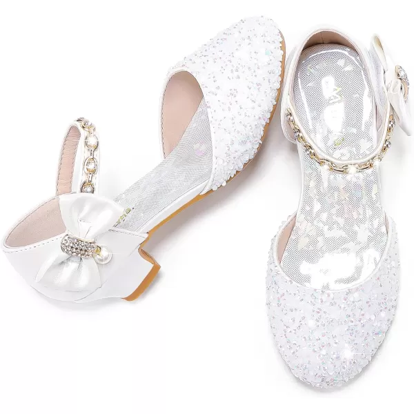 imageGirls Sandals Closed Toe Heels Wedding Party Girls Dress Shoes Toddler Little Big KidWhite