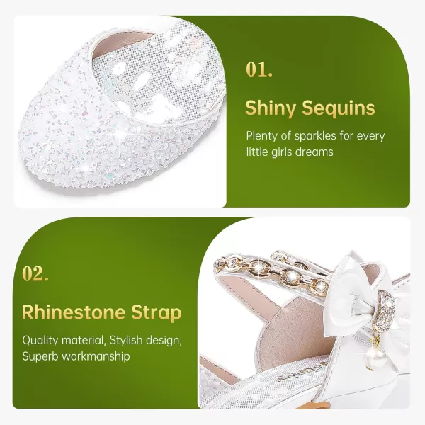 imageGirls Sandals Closed Toe Heels Wedding Party Girls Dress Shoes Toddler Little Big KidWhite