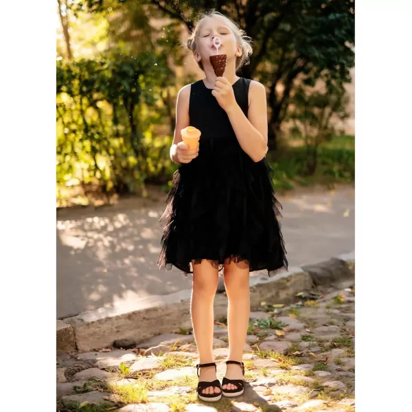 imageGirls Wedge Sandals Espadrilles Flatform Open Toe Ankle Strap Dressy Girls Heels Summer Shoes Little Big KidBlack