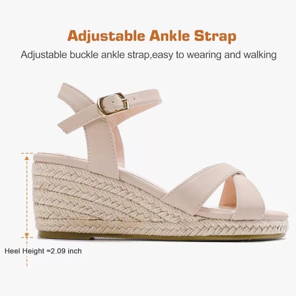 imageGirls Wedge Sandals Espadrilles Flatform Open Toe Ankle Strap Dressy Girls Heels Summer Shoes Little Big KidNubuck Nude