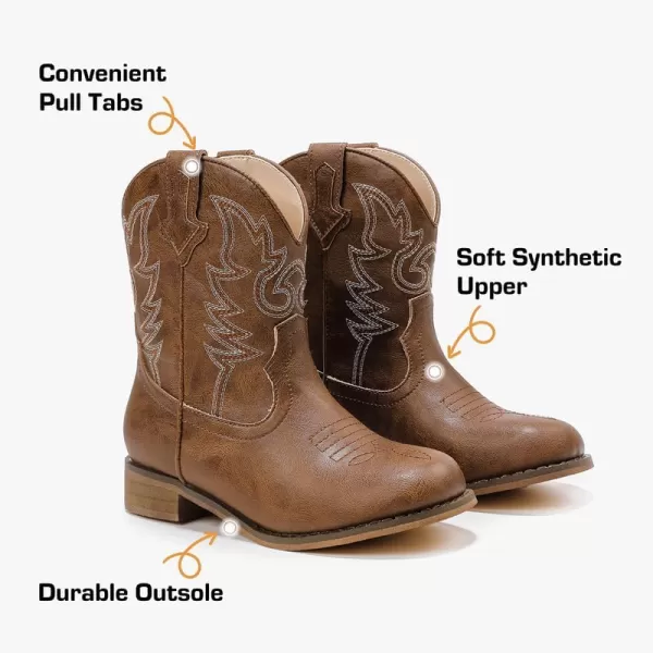 imageToddler Girls Cowgirl Boots Western Glitter Cowboy Boot Ankle Boots Little Kids Big Kid Horse Riding Shoes Party Birthday Dress Up DanceBrown