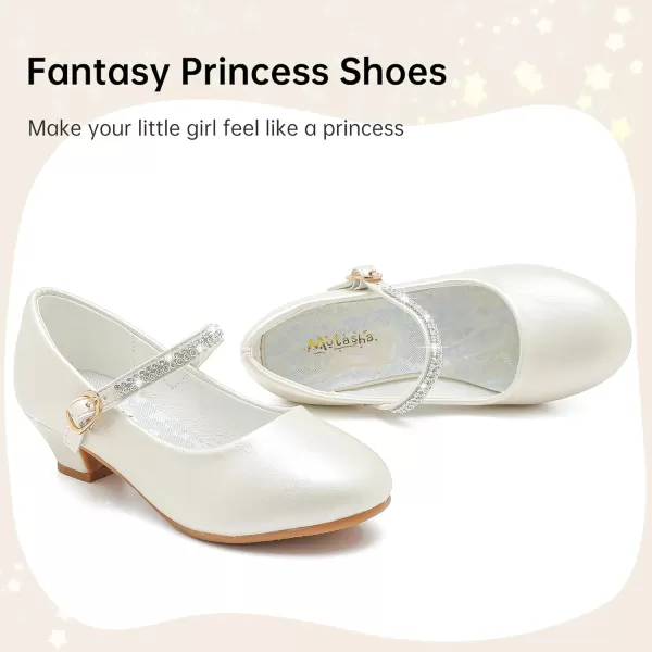 imageToddler Girls Dress Shoes Flower Princess Shoes Glitter Low Heels Birthday Christmas Party for Little Big KidChampagne