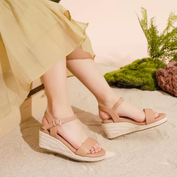 imageWedge Sandals for Girls Espadrille Dressy Platform Sandals Open Toe Ankle Strap Summer Girls Heel Little Big KidKhaki