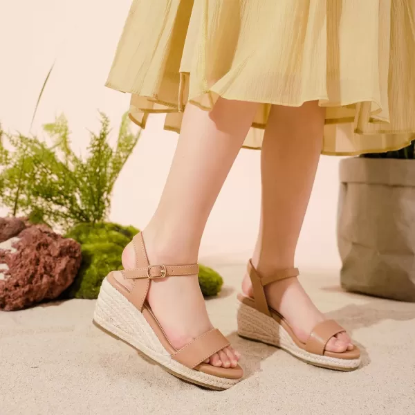 imageWedge Sandals for Girls Espadrille Dressy Platform Sandals Open Toe Ankle Strap Summer Girls Heel Little Big KidKhaki